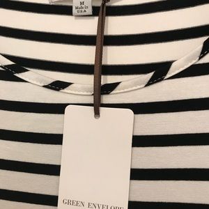 Green Envelope Tops - NWT! Stripe Fluttered Boat Neck Top Green Envelope Tops - NWT! Stripe Fluttered Boat Neck Top